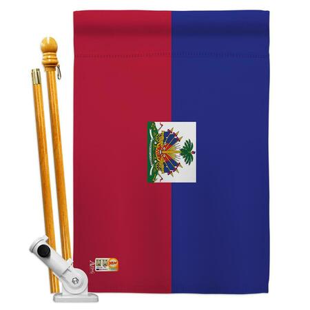 COSA 28 x 40 in. Haiti Flags of the World Nationality Impressions Decorative Vertical House Flag Set CO4133072